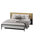 Bett Lenart GRIS GS-02 (160) grau/schwarz/Eiche Natur