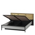 Bett Lenart GRIS GS-02 (160) grau/schwarz/Eiche Natur