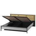 Bett Lenart GRIS GS-02 (180) grau/schwarz/Eiche Natur