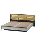 Bett Lenart GRIS GS-02 (180) grau/schwarz/Eiche Natur