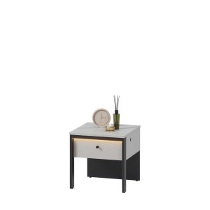 Nachttisch mit LED Lenart GRIS GS-05 grau/schwarz