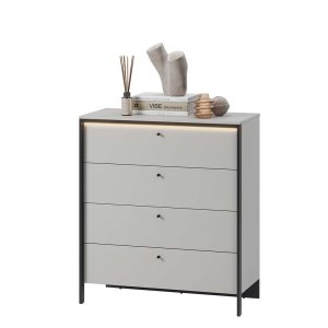 Kleine Kommode mit LED Lenart GRIS GS-03 grau/schwarz