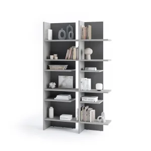 Bücherregal Lenart FITT FL-01L dunkelgrau/hellgrau Links