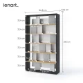 Bücherregal Lenart FITT FP-01 Graphit/Eiche Linear/Natur/grau