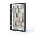 Bücherregal Lenart FITT FP-01 Graphit/Eiche Linear/Natur/grau