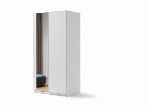 Schiebetürenschrank mit Spiegel Lenart MX-01 weiß 120 cm