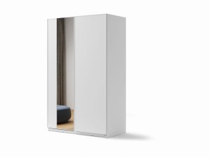 Schiebetürenschrank mit Spiegel Lenart MX-02 weiß 150 cm