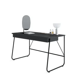 Schreibtisch Lenart MATCH MB-01 modernes Möbelstück mit zwei Schubladen Metallbeine Schwarz