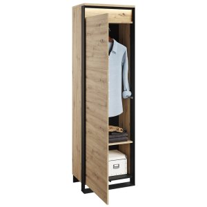 Kleiderschrank QUANT GARDEROBE QG-01 mit Regalen und Kleiderstang und LED-Beleuchtung