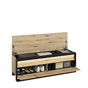 Schuhschrank QUANT GARDEROBE QG-04 Bank mit Sitzfläche, LED-Beleuchtung