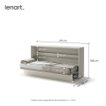 Wandklappbett 90x200 Horizontal Schrankbett Lenart BED CONCEPT Kashmir Beige BC-06