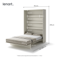 Wandklappbett 140x200 Vertikal Lenart BED CONCEPT Schrankbett Kashmir Beige BC-01