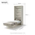 Wandklappbett 90x200 Vertikal Lenart BED CONCEPT Schrankbett Kashmir Beige BC-03 2