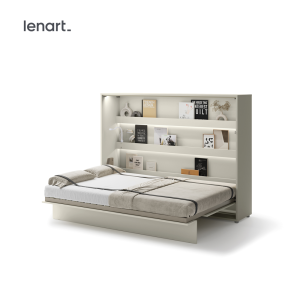 Wandklappbett 140x200 Horizontal Schrankbett Lenart BED CONCEPT Kashmir Beige BC-04