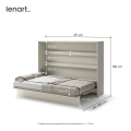 Wandklappbett 140x200 Horizontal Schrankbett Lenart BED CONCEPT Kashmir Beige 4