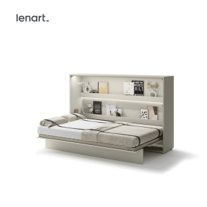 Wandklappbett 120x200 Horizontal Schrankbett Lenart BED CONCEPT Kashmir Beige BC-05