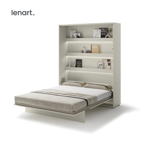 Wandklappbett 160x200 Vertikal Lenart BED CONCEPT Schrankbett Kashmir Beige BC-12