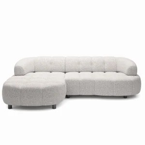 Ecksofa VELPA S – modernes Design mit elektrischer Sitztiefenverstellung & höchstem Komfort – Weiß-Schwarz (Puente 06) 
