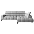 Ecksofa PLAZA L mit Relaxfunktion und Sitztiefenverstellung Elektrisch Sofa hellgrau