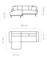 Ecksofa SOHO S mit Schlaffunktion, Rückenkissen lose, modernem Design und Bettkasten masse