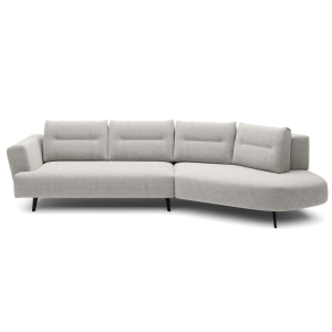 Ecksofa LORNA – Elektrisch verstellbare Sitztiefe & manuelle Rückenlehne, modernes Design - Nude Beige (Cosmo 1680)