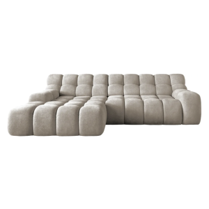 Ecksofa CAMPILE – Designer Sofa mit elektrischer Sitztiefenverstellung & Wellenfederung - Beige (Eden 04)