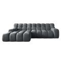 Ecksofa CAMPILE – Designer Sofa mit elektrischer Sitztiefenverstellung & Wellenfederung - Dunkelgrau (Eden 20)