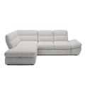 Ecksofa GALLANO L Schlaffunktion 143 x 210 cm Rückenlehnenverstellung Bettkasten Weiß-Schwarz (Puente 06)