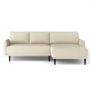 Ecksofa SOHO S mit Schlaffunktion, Rückenkissen lose, modernem Design und Bettkasten Beige (Austin 2)