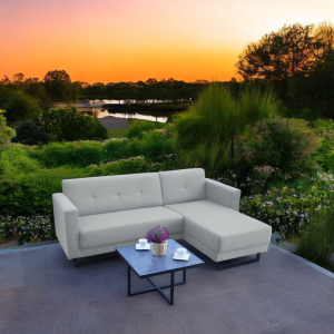 GENEVE Outdoor Ecksofa komfortabel modern mit wasserabweisender Polsterung