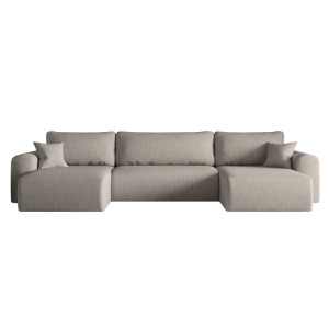 Ecksofa CAPRI U Wohnlandschaft mit Schlaffunktion Bettkasten Grau Universall (Neve 13)