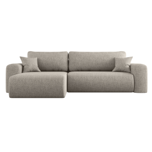 Ecksofa CAPRI L Wohnlandschaft mit Schlaffunktion Bettkasten Grau Universall (Neve 13)
