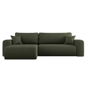 Ecksofa CAPRI L Wohnlandschaft mit Schlaffunktion Bettkasten Dunkelgrün Universall (Neve 39) 