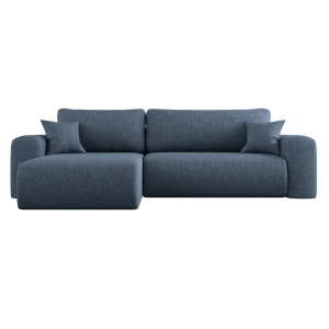 Ecksofa CAPRI L Wohnlandschaft mit Schlaffunktion Bettkasten Marineblau Universall (Neve 74) 