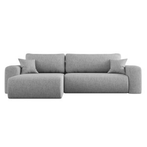Ecksofa CAPRI L Wohnlandschaft mit Schlaffunktion Bettkasten Hellgrau Universall (Neve 80) 