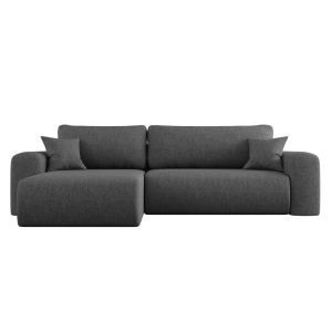 Ecksofa CAPRI L Wohnlandschaft mit Schlaffunktion Bettkasten Graphitgrau Universall (Neve 90) 