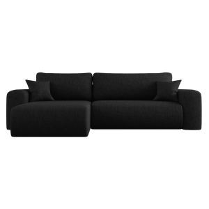 Ecksofa CAPRI L Wohnlandschaft mit Schlaffunktion Bettkasten Schwarz Universall (Neve 100) 