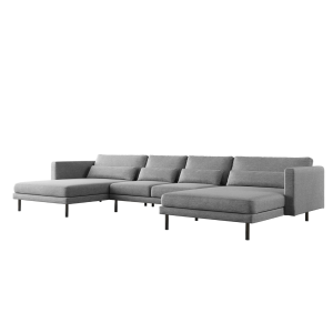  Ecksofa DANI U – Großes modulares Familiensofa in U-Form, bequeme Couch für Wohnzimmer mit Verita Stoff, Grau 81