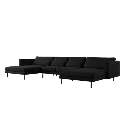 Elegantes Ecksofa DANI U mit Verita-Stoff in modernem Wohnzimmer – großes U-förmiges Sofa mit Kissen und Metallfüßen,  Verita 98.png