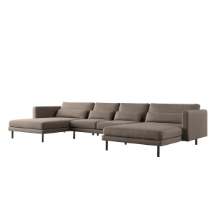  Ecksofa DANI U – Großes modulares Familiensofa in U-Form, bequeme Couch für Wohnzimmer mit Verita Stoff, Braun 16