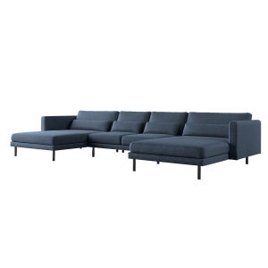  Ecksofa DANI U – Großes modulares Familiensofa in U-Form, bequeme Couch für Wohnzimmer mit Verita Stoff, Dunkelblau 73