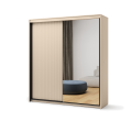 Kleiderschrank mit LED-Beleuchtung, Schrank mit geriffelten Fronten, TS-01 Lenart