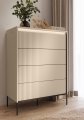 Design-Kommode TS-04 in modernem Schlafzimmer, stilvolle Einrichtung mit LED-Beleuchtung