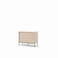 Kommode TS-05 mit 3 Schubladen und LED-Beleuchtung, sandbeige/schwarz