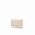 Kommode TS-05 mit 3 Schubladen und LED-Beleuchtung, sandbeige/schwarz