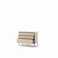 Kommode TS-05 mit 3 Schubladen und LED-Beleuchtung, sandbeige/schwarz
