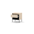 TS-10 Nachttisch mit offener Push-to-Open Schublade, sandbeige Front