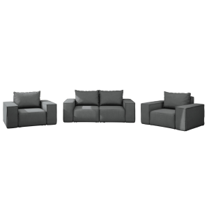 Möbelset GARTEN Gartenmöbel Terrasse wasserdicht OUTDOOR 2+1+1 Sofa Sessel, Grau