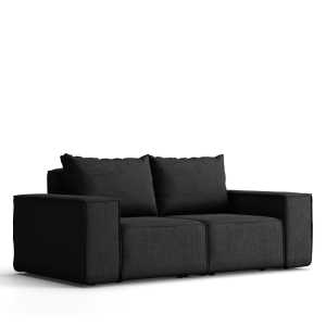Polstersofa GARTEN Sofa 2-Sitzer Gartenmöbel Terrasse wasserdicht OUTDOOR, Schwarz