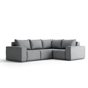Ecksofa GARTEN Gartenmöbel Terrasse wasserdicht OUTDOOR, Grau